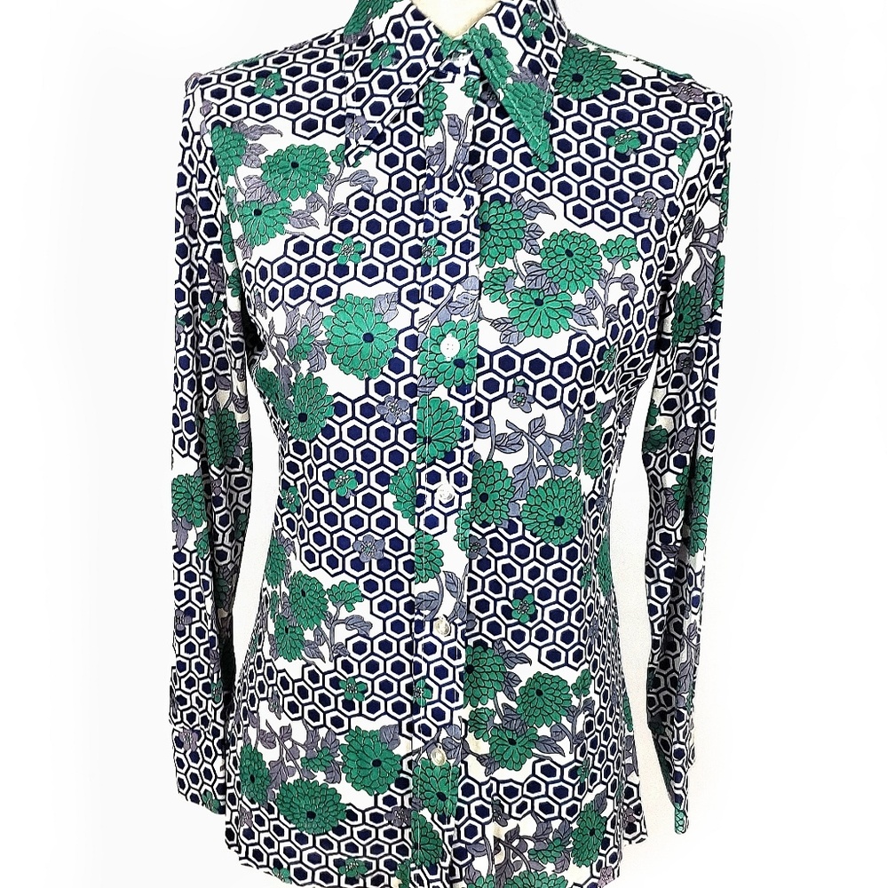 Floral Honeycomb Blouse Vintage by Alfred Dunner